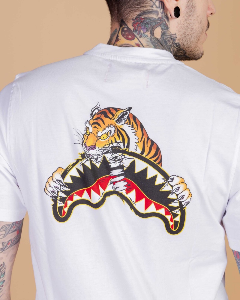 Sprayground T-shirt STAMPA TIGRE White | TPLDC8759