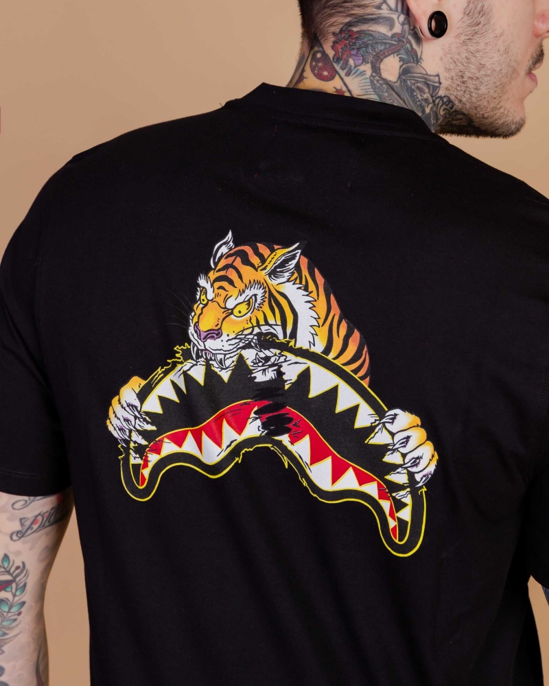 Sprayground T-shirt STAMPA TIGRE Black | IPKYD6203