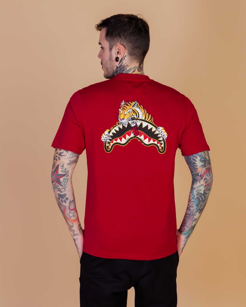 Sprayground T-shirt STAMPA TIGRE Red | XYPDQ8152