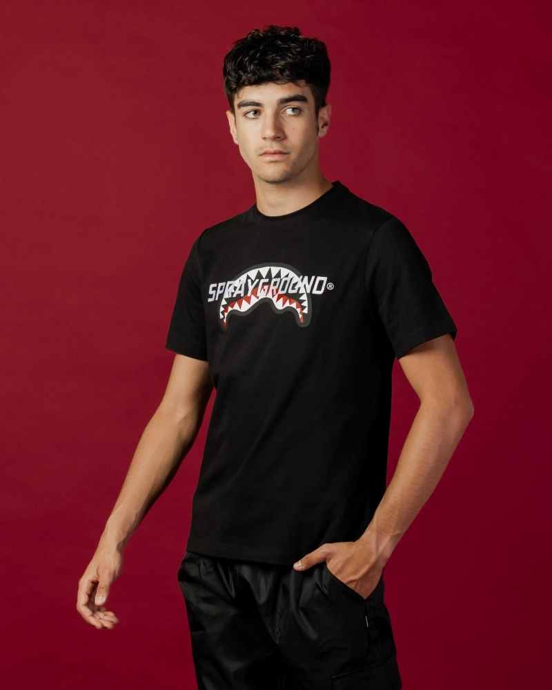 Sprayground T-shirt UP AND DOWN Black | FZORG5173