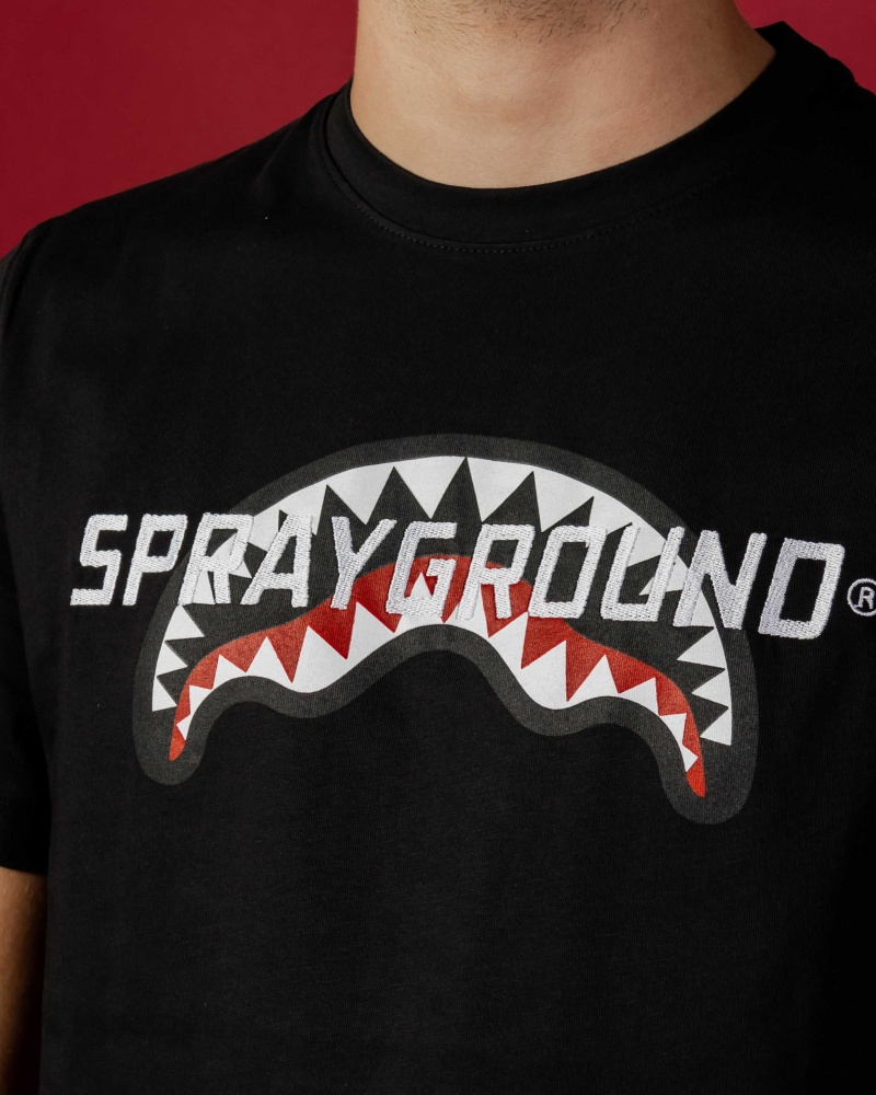 Sprayground T-shirt UP AND DOWN Black | FZORG5173