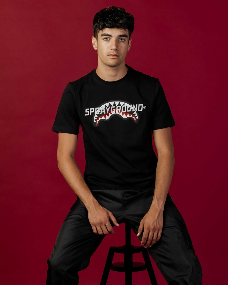 Sprayground T-shirt UP AND DOWN Black | FZORG5173