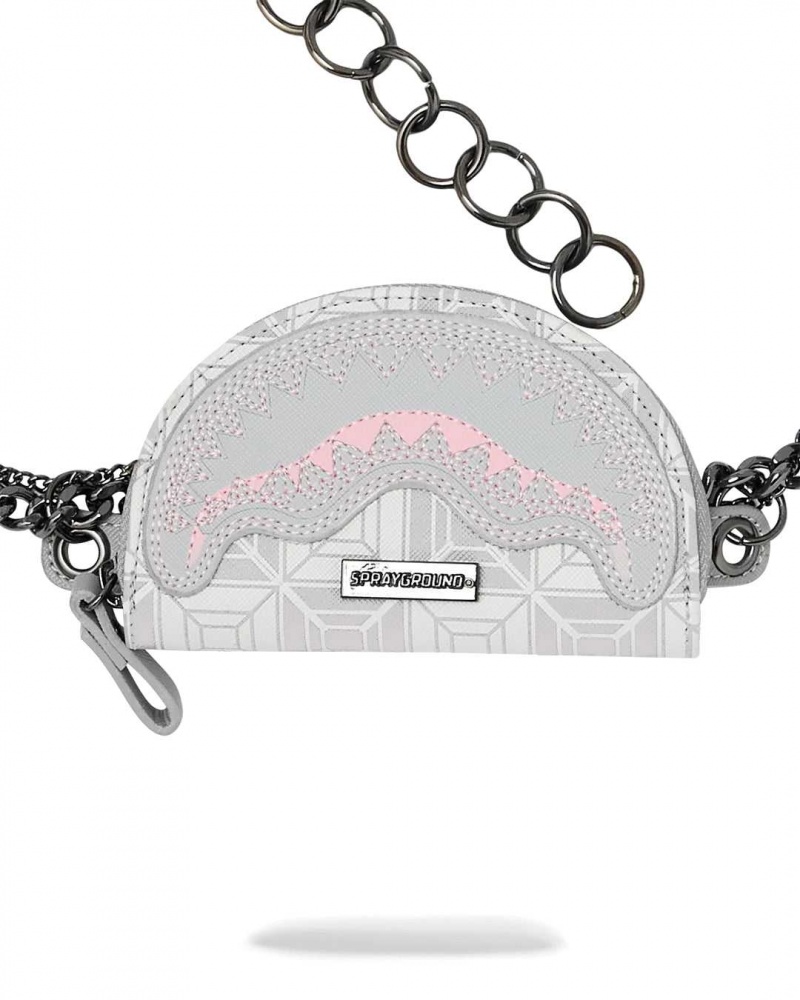 Sprayground Waist bag Ai STUNNA CHARM WAISTBELT Cream Grey | KSFPE5864