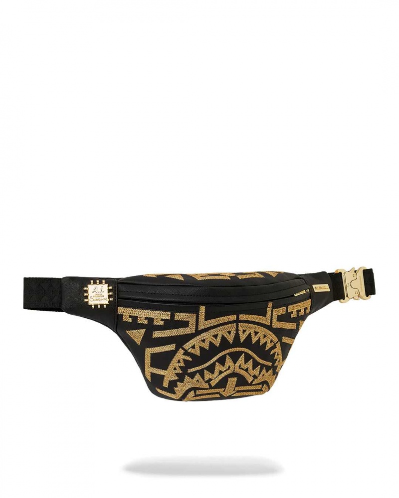 Sprayground Waist bag Ai TRIBAL SAVVY CROSSBODY Gold | QXHUO0397