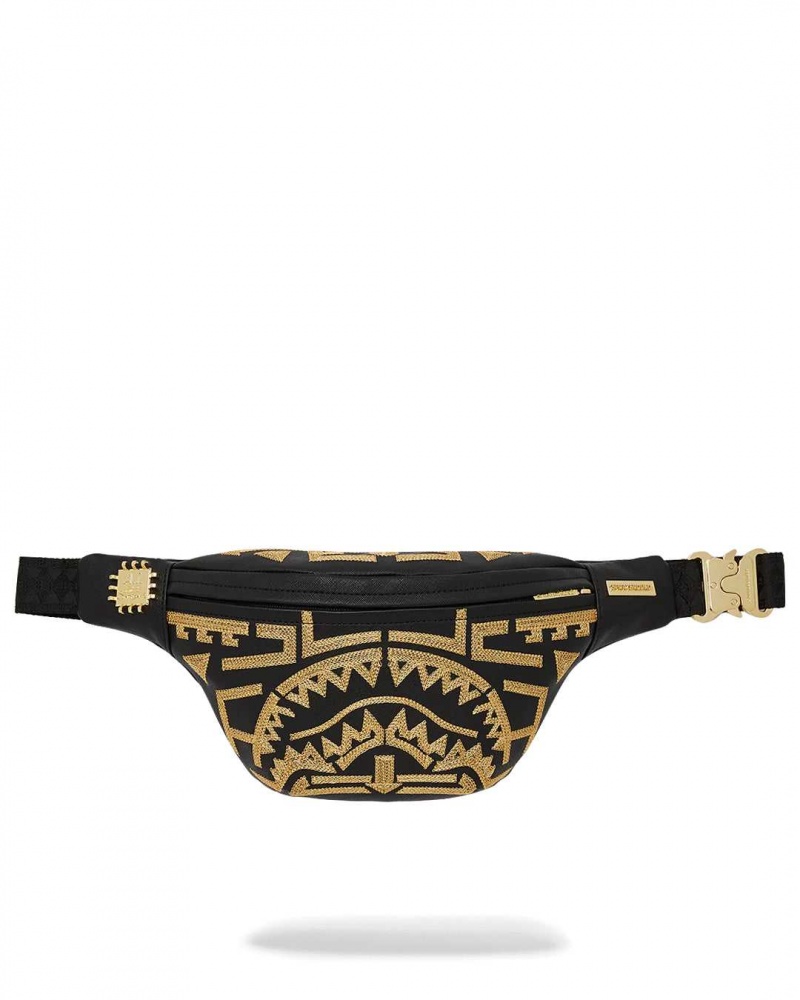 Sprayground Waist bag Ai TRIBAL SAVVY CROSSBODY Gold | QXHUO0397