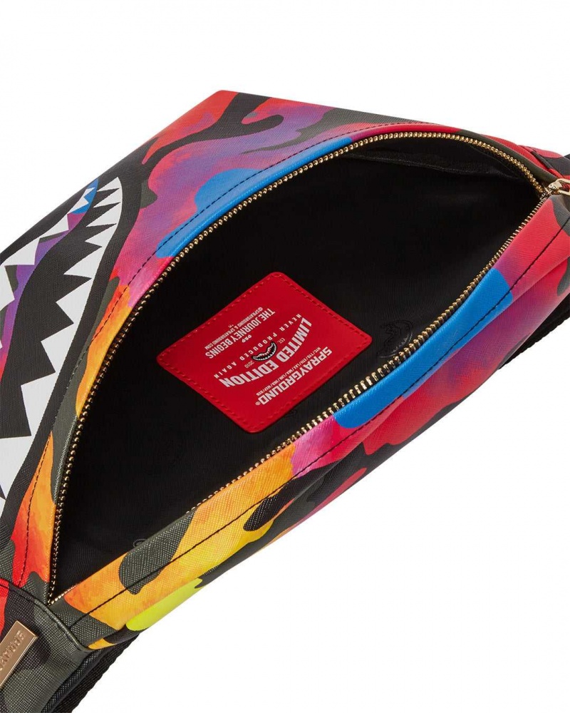 Sprayground Waist bag CAMOBURST SAVVY CROSSBODY Black | FGBCR8957