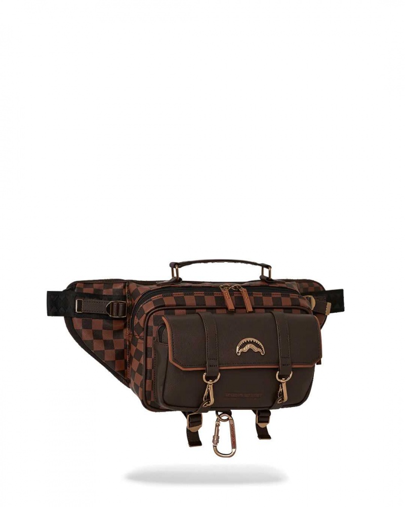 Sprayground Waist bag CHECKERED SPECIAL OPS CROSSBODY Brown | UYPTA9052