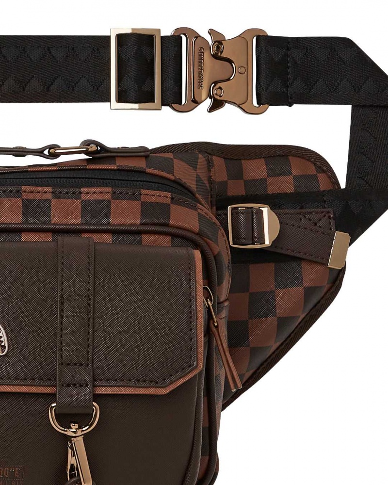 Sprayground Waist bag CHECKERED SPECIAL OPS CROSSBODY Brown | UYPTA9052