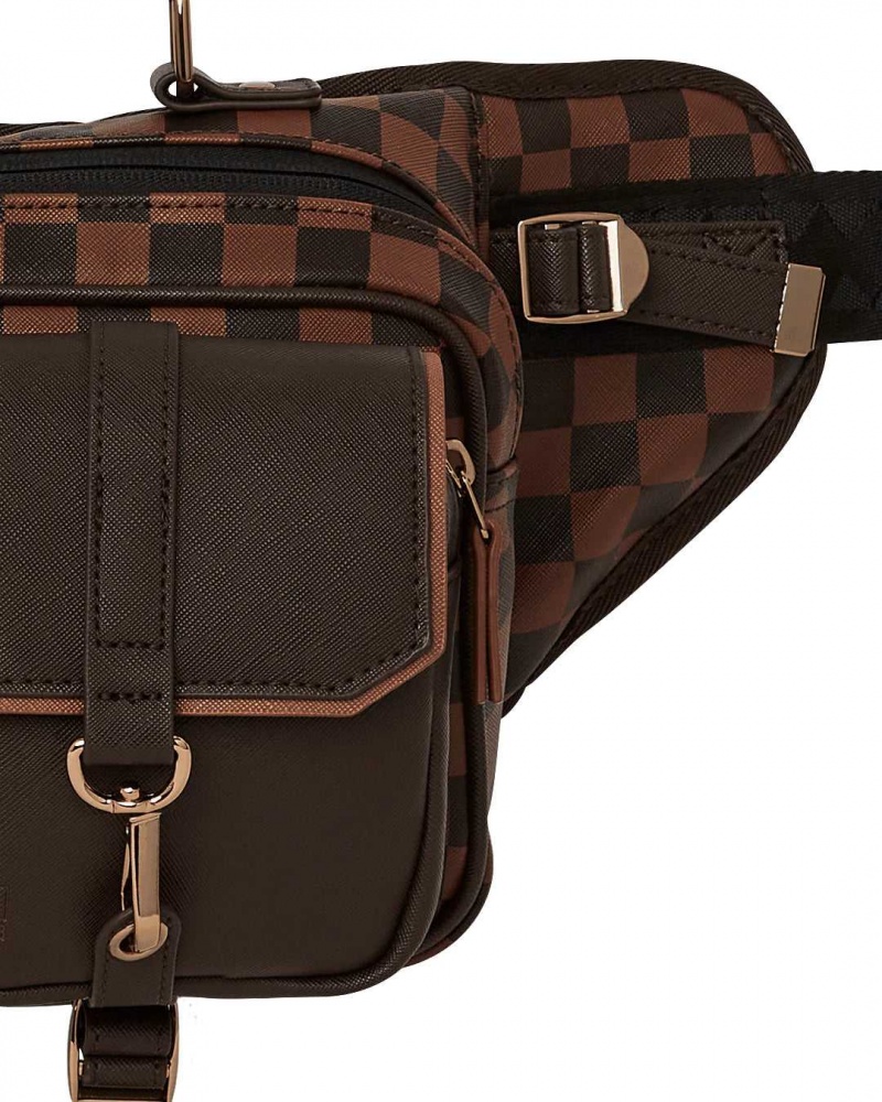 Sprayground Waist bag CHECKERED SPECIAL OPS CROSSBODY Brown | UYPTA9052