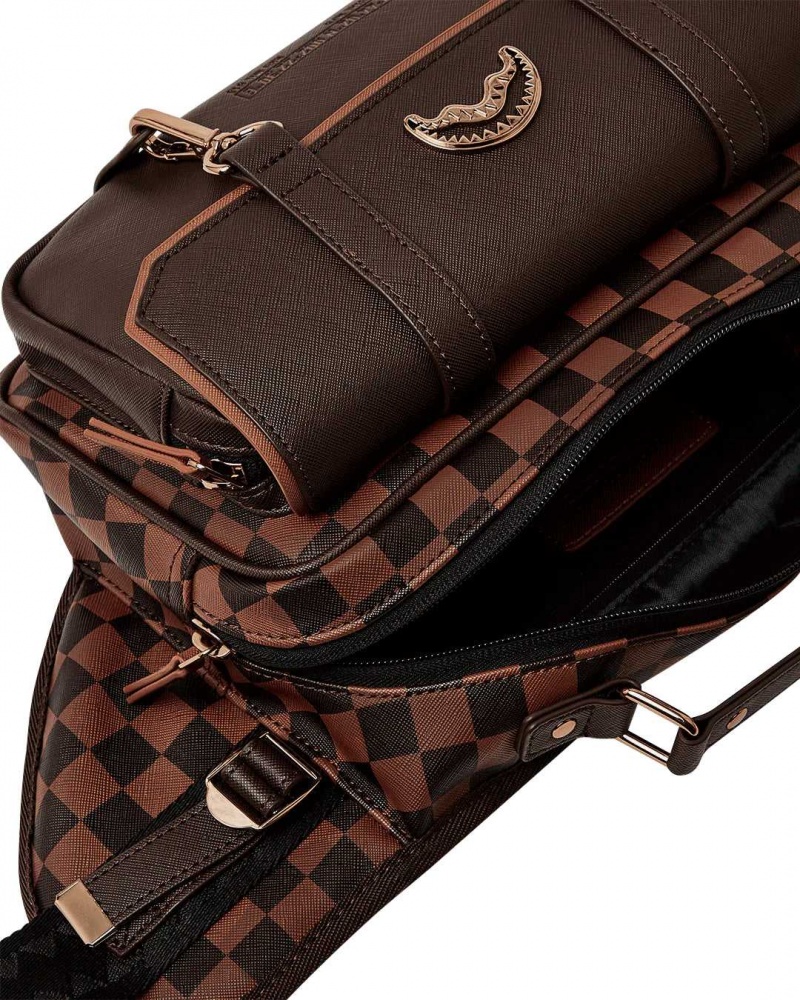 Sprayground Waist bag CHECKERED SPECIAL OPS CROSSBODY Brown | UYPTA9052