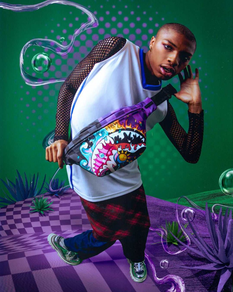 Sprayground Waist bag CRAZY EYES CROSSBODY Purple | AWBPH8541