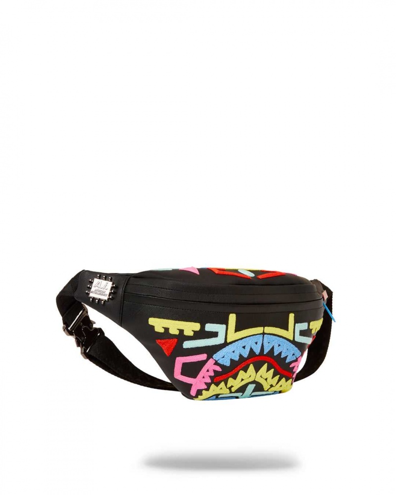 Sprayground Waist bag ELECTRIC RETRO CROSSBODY Black | YCQJZ7483