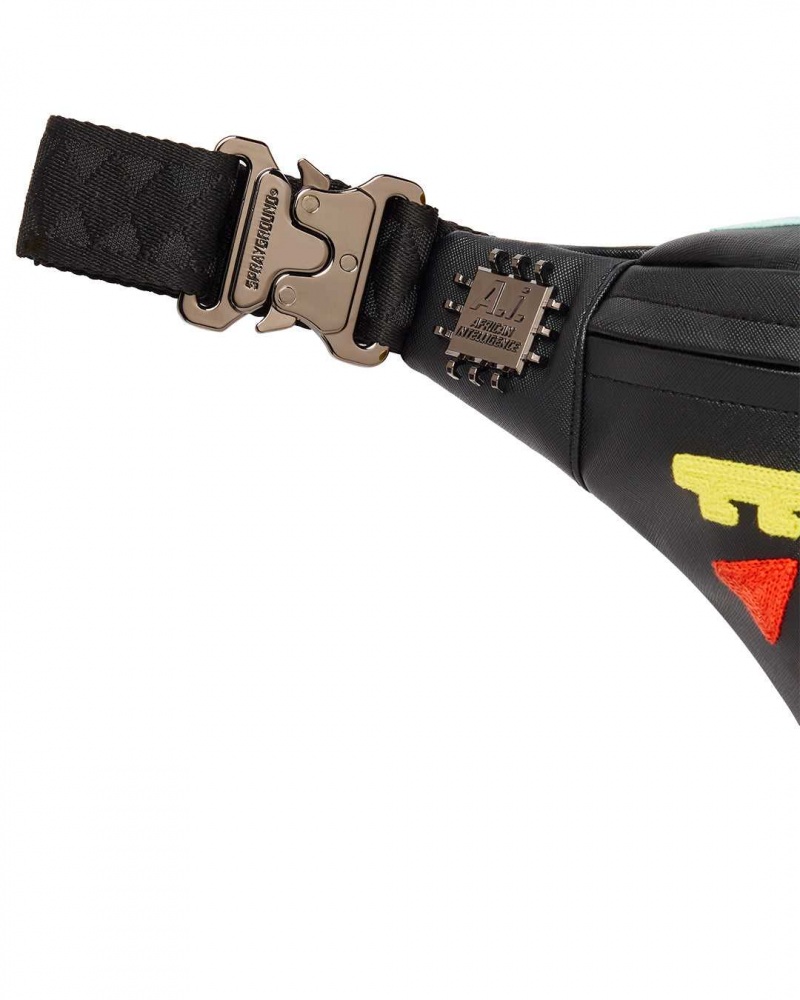 Sprayground Waist bag ELECTRIC RETRO CROSSBODY Black | YCQJZ7483