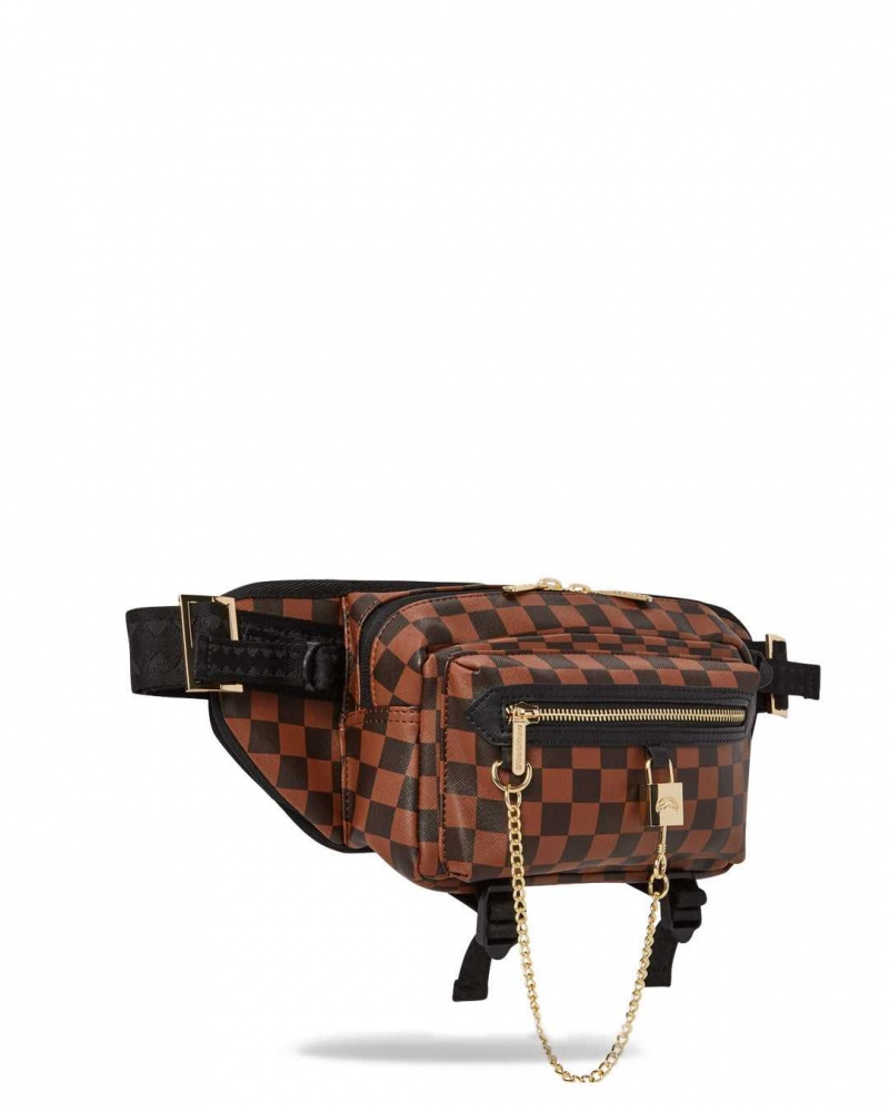 Sprayground Waist bag HENNY SIP LOCK CARGO CROSSBODY Brown | VJYRK9265