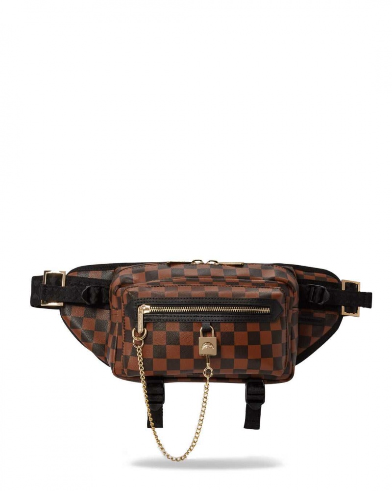 Sprayground Waist bag HENNY SIP LOCK CARGO CROSSBODY Brown | VJYRK9265