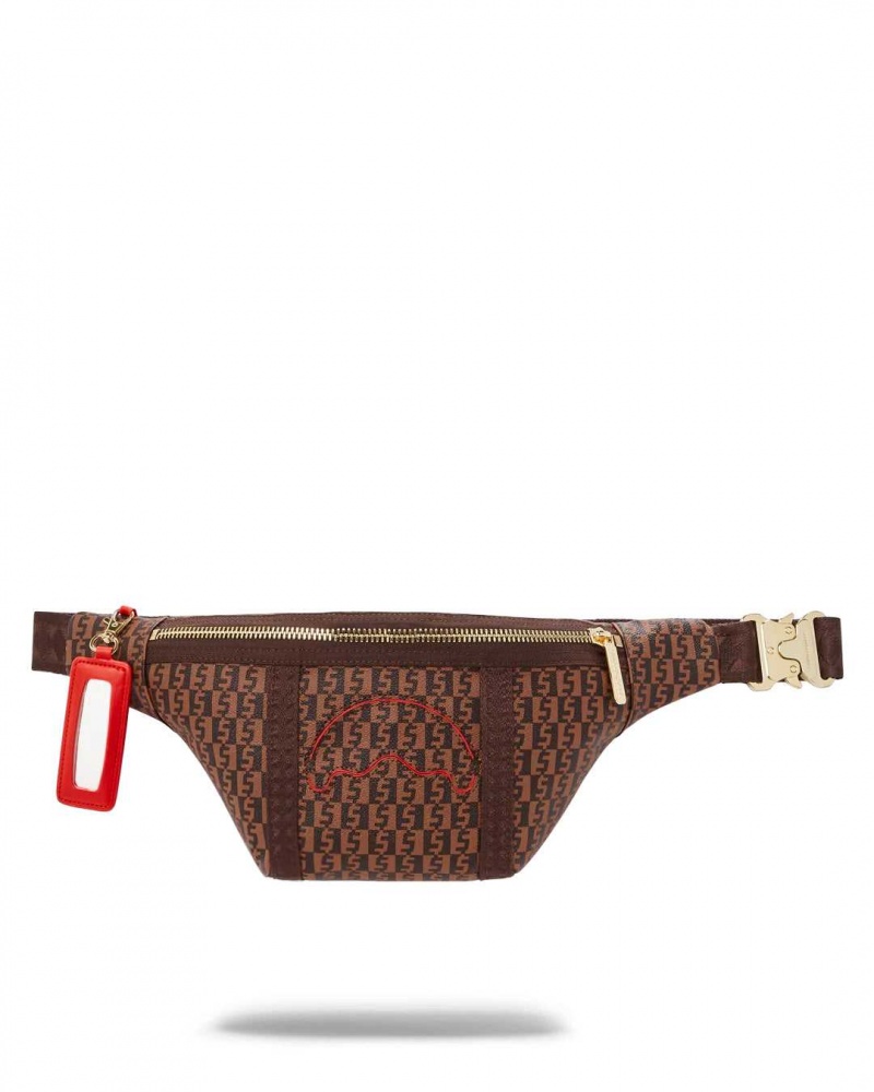 Sprayground Waist bag MONEY CHECK SAVVY CROSSBODY Brown | ALQDV4578