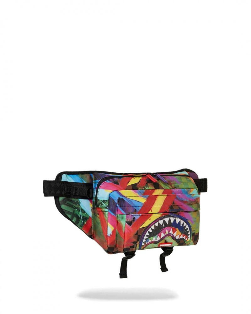 Sprayground Waist bag SHARKS IN PAINT CARGO CROSSBODY Red | NFIRT8501