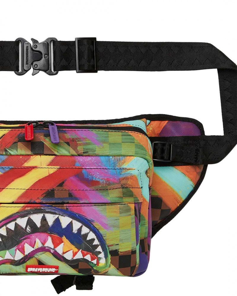 Sprayground Waist bag SHARKS IN PAINT CARGO CROSSBODY Red | NFIRT8501