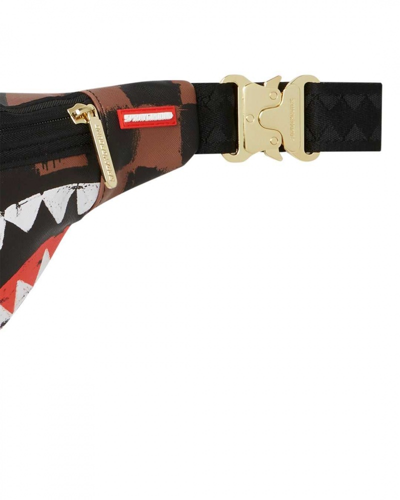 Sprayground Waist bag SHARKS IN PARIS PAINTED CROSSBODY Brown | IWEGV9128