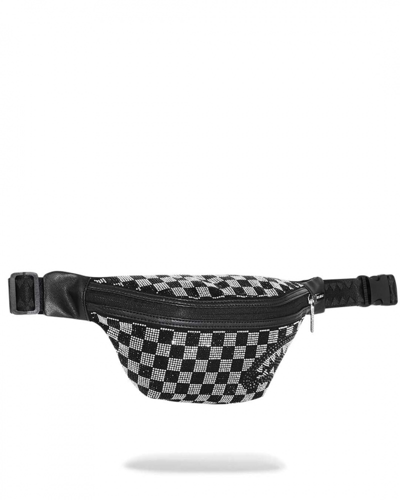 Sprayground Waist bag TRINITY CHECKERED CROSSBODY Black | MJNOS2175