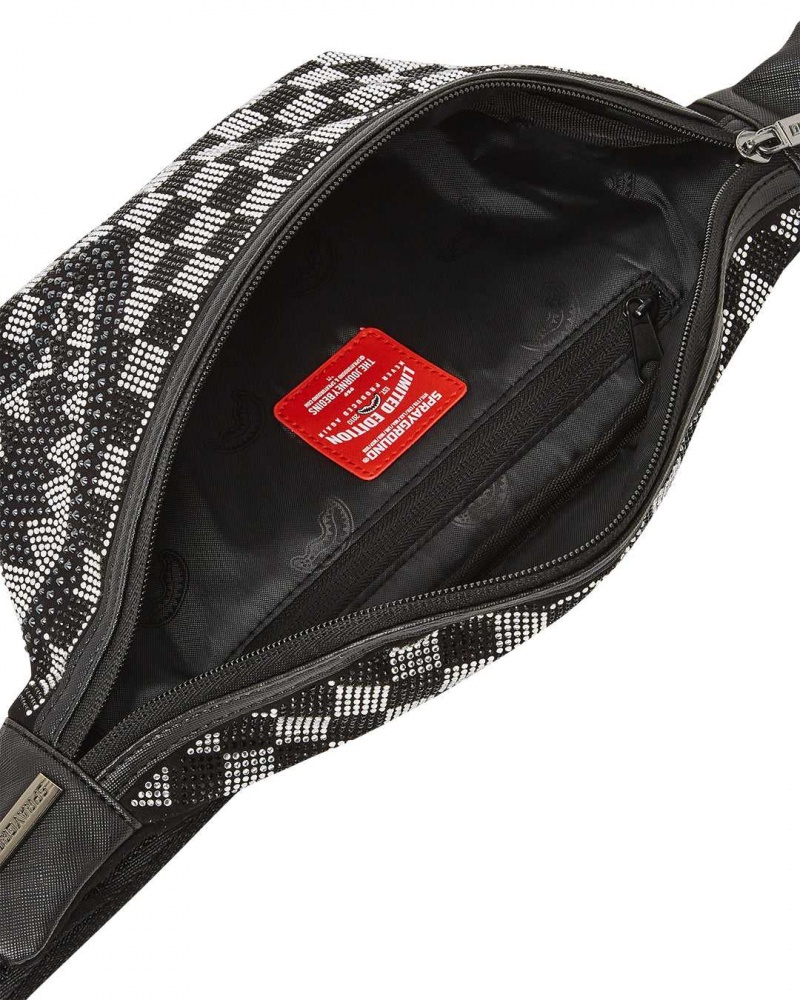 Sprayground Waist bag TRINITY CHECKERED CROSSBODY Black | MJNOS2175