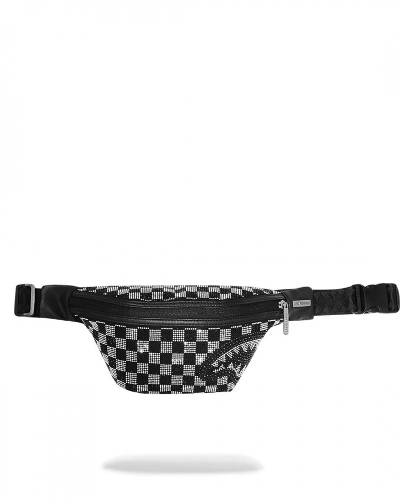 Sprayground Waist bag TRINITY CHECKERED CROSSBODY Black | MJNOS2175