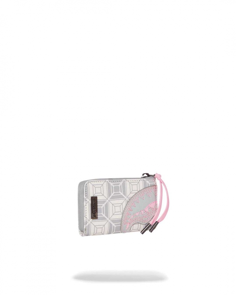 Sprayground Wallet Ai STUNNA WALLET Cream Grey | YIPJH6074