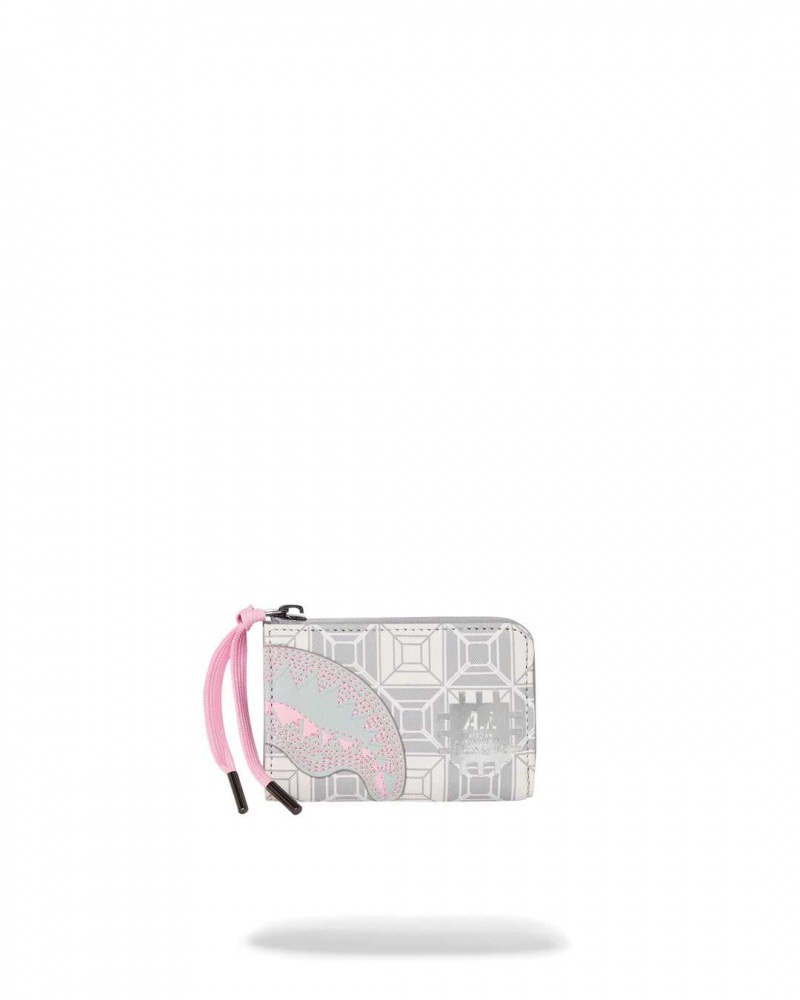 Sprayground Wallet Ai STUNNA WALLET Cream Grey | YIPJH6074