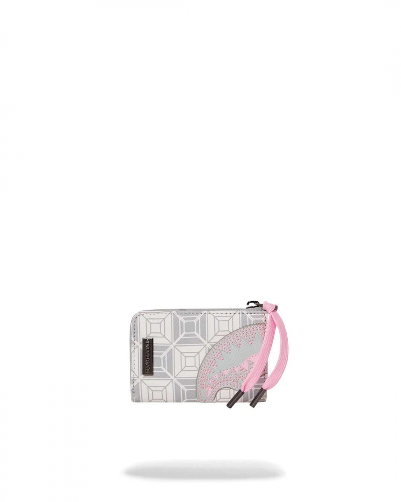 Sprayground Wallet Ai STUNNA WALLET Cream Grey | YIPJH6074