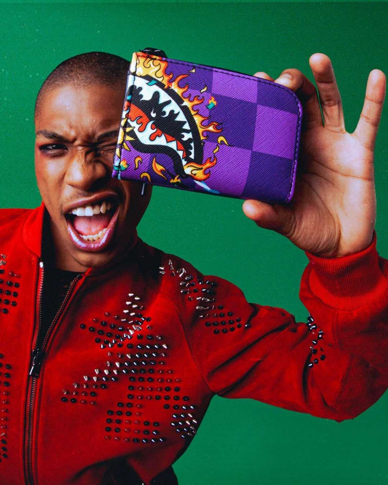 Sprayground Wallet CRAZY EYES WALLET Purple | SCEQN6402