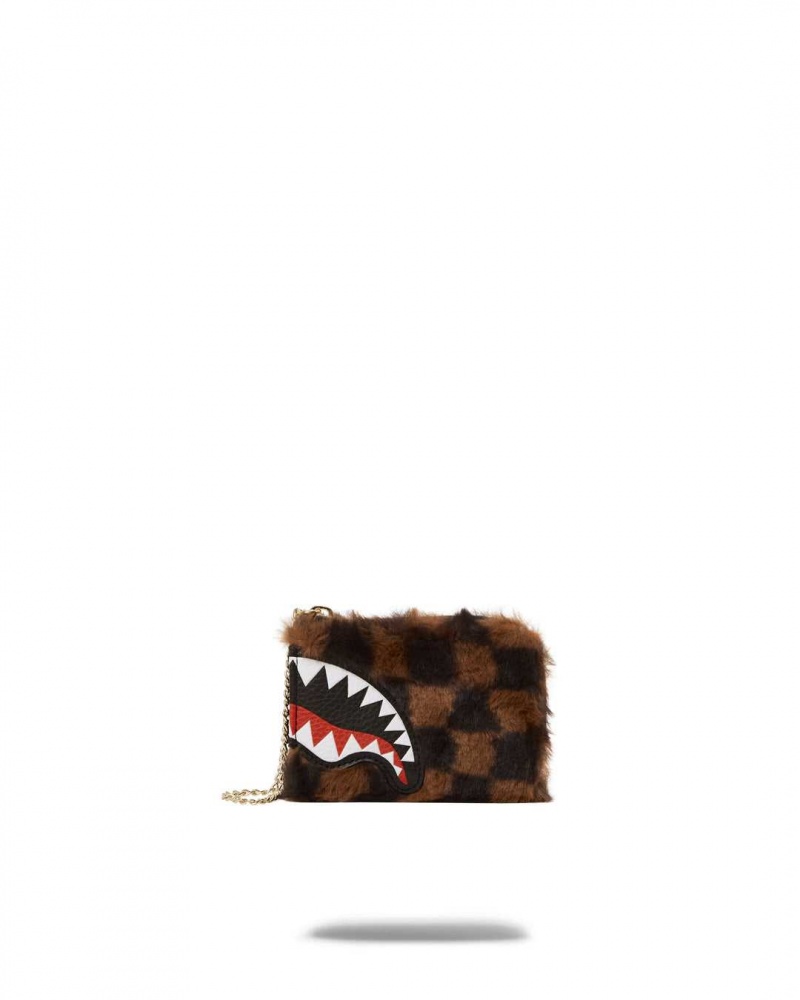 Sprayground Wallet FUR SHARKS IN PARIS WALLET Brown | JQZHU1468