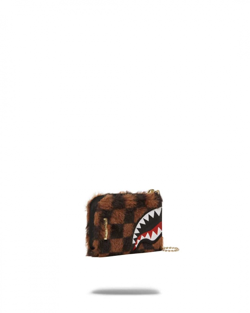 Sprayground Wallet FUR SHARKS IN PARIS WALLET Brown | JQZHU1468