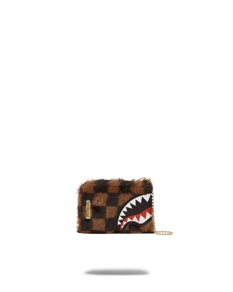 Sprayground Wallet FUR SHARKS IN PARIS WALLET Brown | JQZHU1468