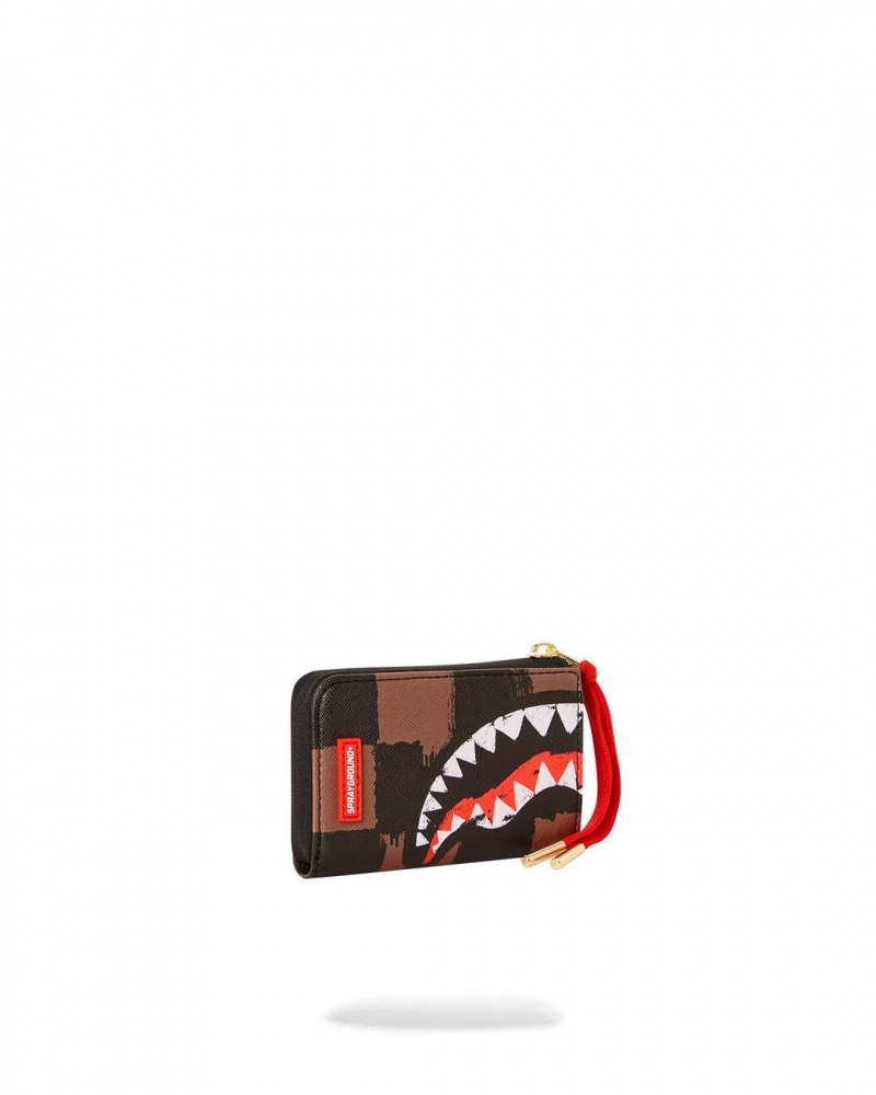 Sprayground Wallet SHARKS IN PARIS PAINTED WALLET Brown | BYHED4916