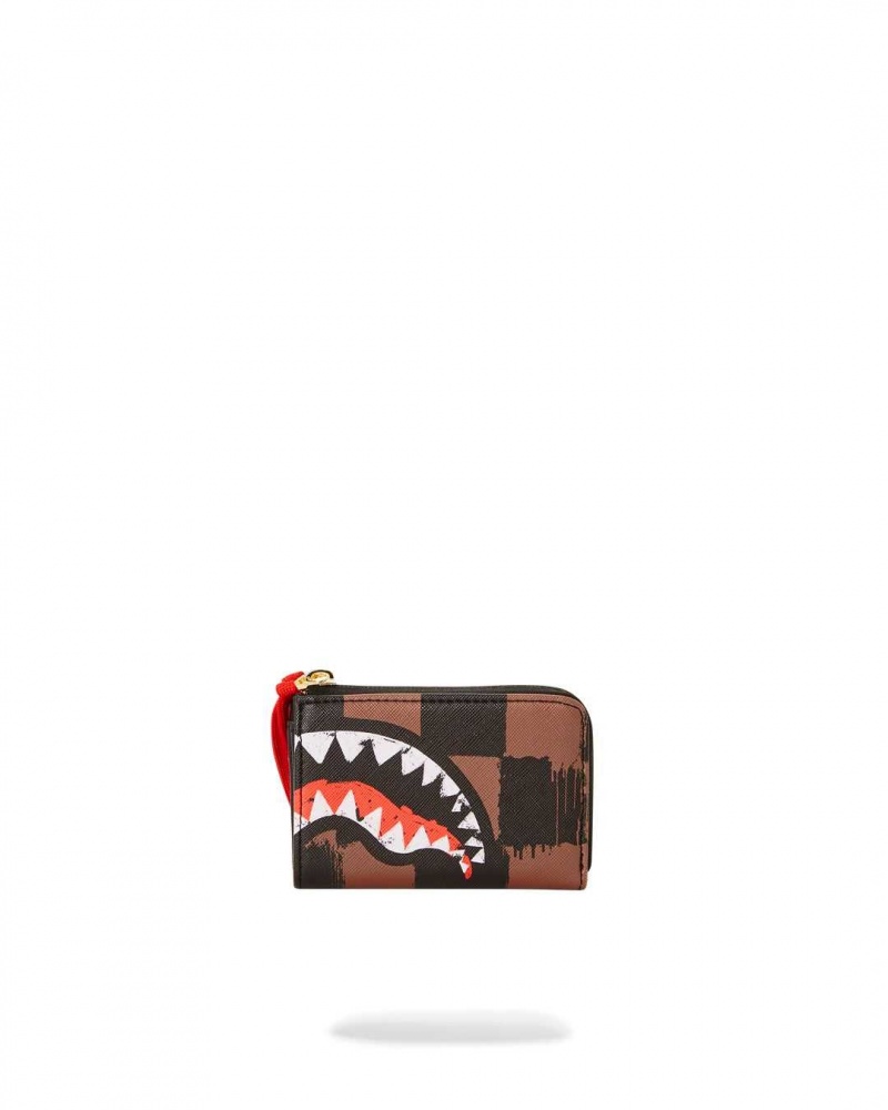 Sprayground Wallet SHARKS IN PARIS PAINTED WALLET Brown | BYHED4916