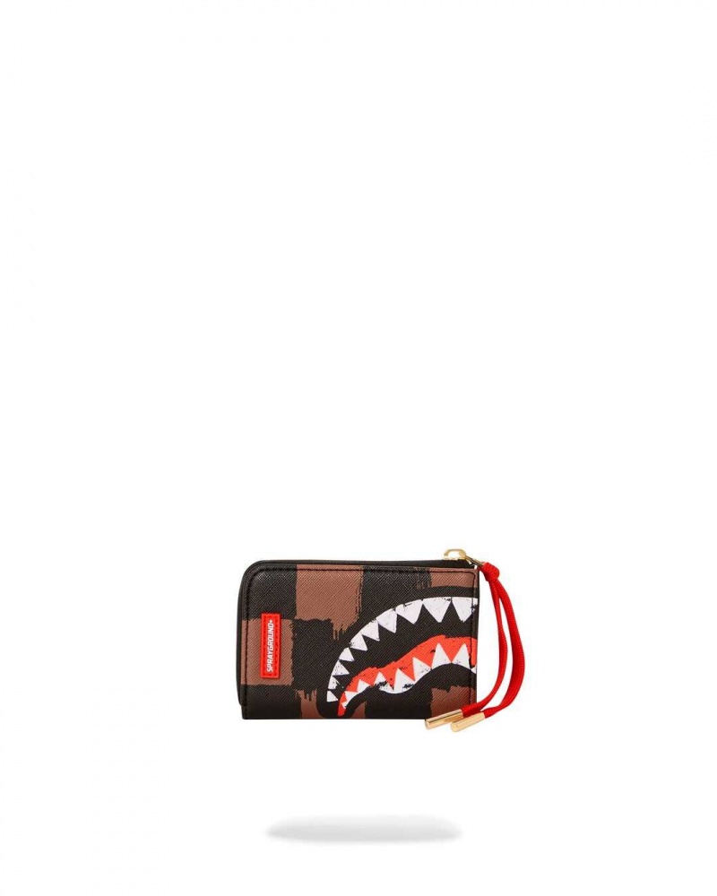 Sprayground Wallet SHARKS IN PARIS PAINTED WALLET Brown | BYHED4916