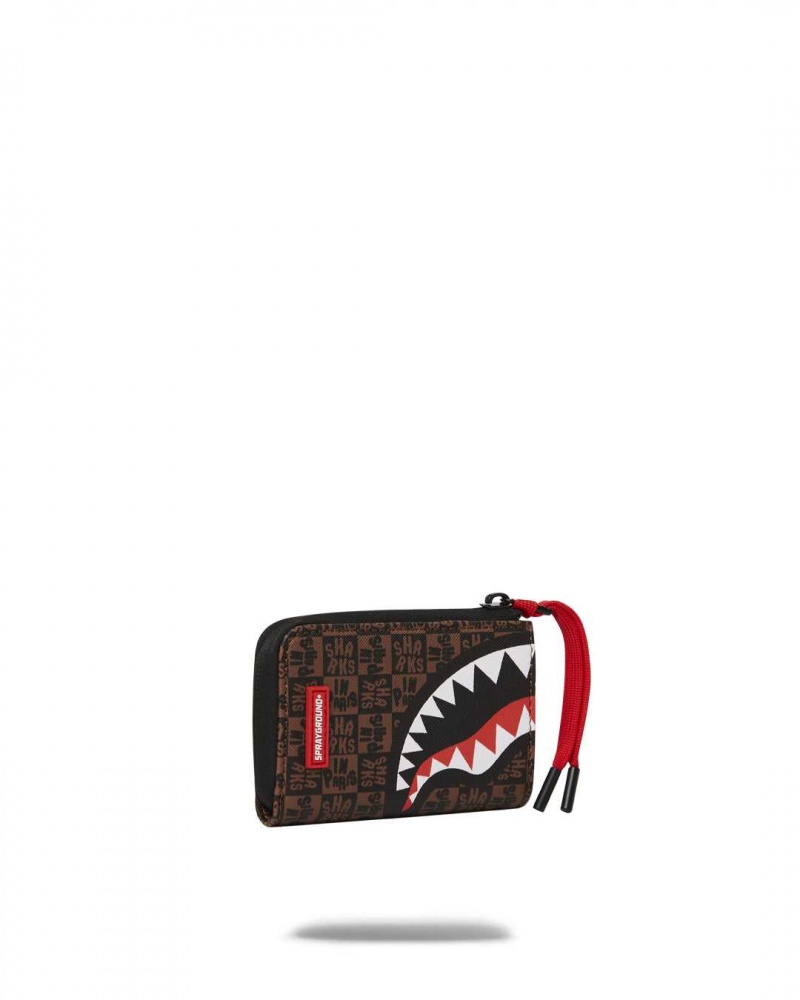 Sprayground Wallet SHARKS IN PARIS CHECK WALLET Brown | MYDNU0247